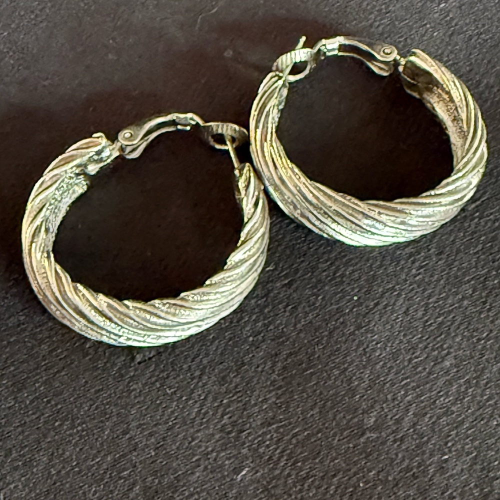 Elegant Gold and Silver Hoop Earring Sets - Picture 6 of 6